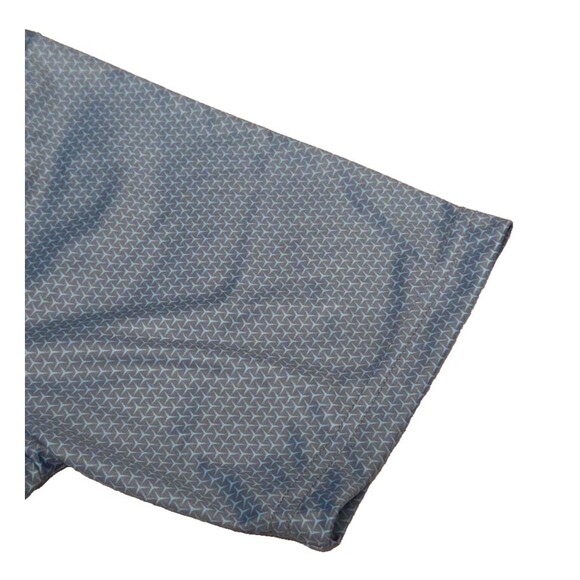 NWOT Collars & Co Mens 2XL Dress Collar Polo Shirt Slate Blue Geometric Print - Picture 4 of 8